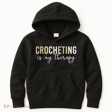 Crocheting Is My Therapy Kids Hoodie