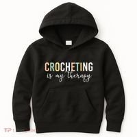 Crocheting Is My Therapy Kids Hoodie thumb 0