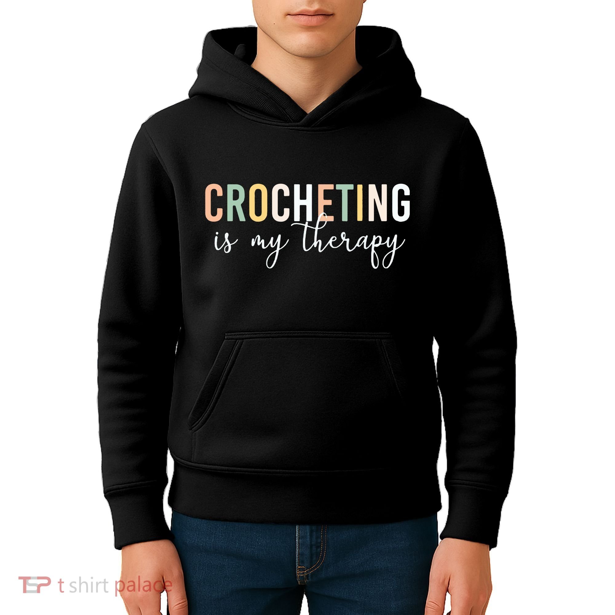Crocheting Is My Therapy Kids Hoodie