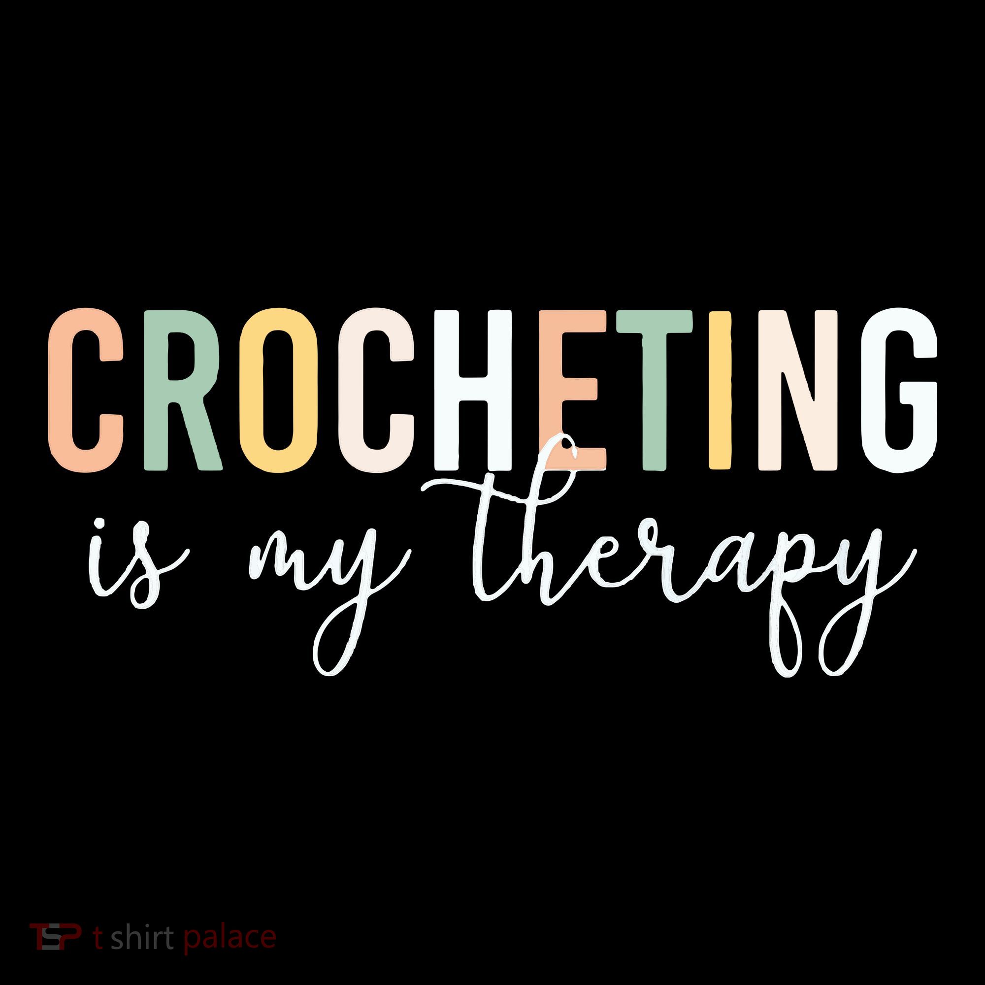 Crocheting Is My Therapy Kids T-Shirt