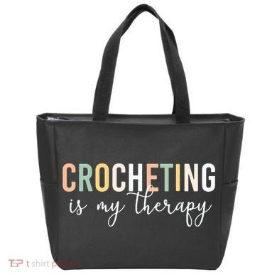 Crocheting Is My Therapy Tote Bag