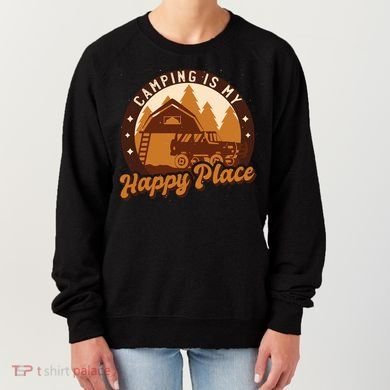 Camping Is My Happy Place Retro Women's Sweatshirt