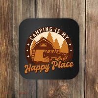 Camping Is My Happy Place Retro Coaster thumb 0