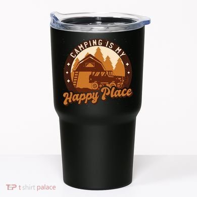 Camping Is My Happy Place Retro Tumbler