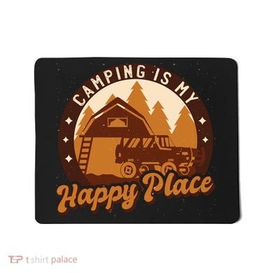 Camping Is My Happy Place Retro Mousepad