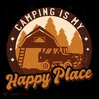 Camping Is My Happy Place Retro Mousepad thumb 1