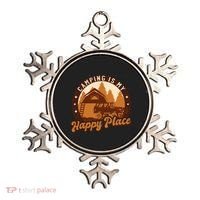 Camping Is My Happy Place Retro Ornament thumb 0