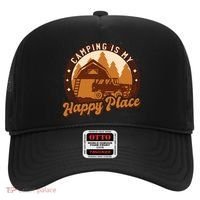 Camping Is My Happy Place Retro Hat thumb 0
