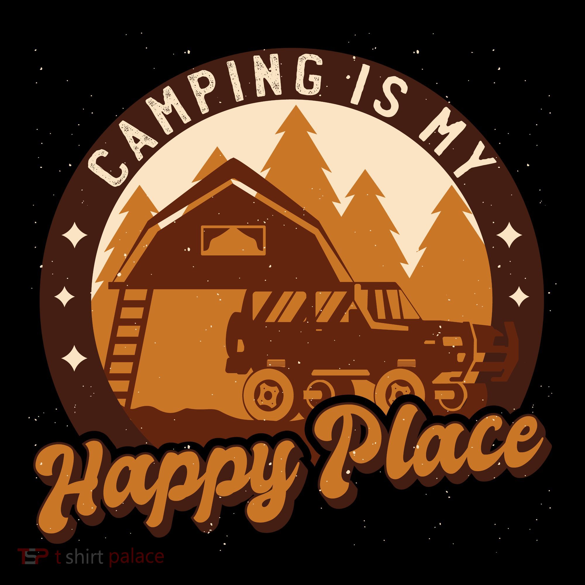 Camping Is My Happy Place Retro Visor