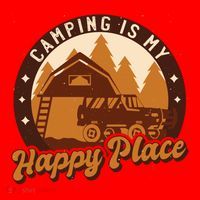 Camping Is My Happy Place Retro Santa Hat thumb 1