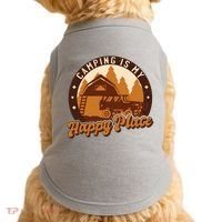 Camping Is My Happy Place Retro Doggie Tank thumb 0