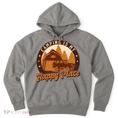 Camping Is My Happy Place Retro Hoodie