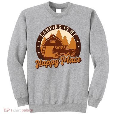 Camping Is My Happy Place Retro Sweatshirt