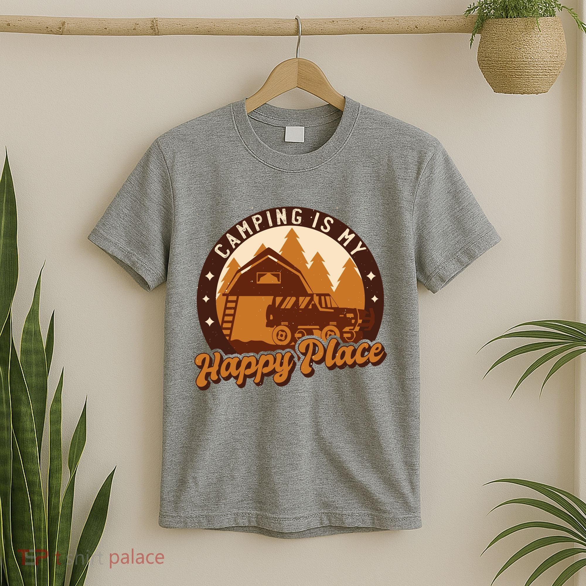 Camping Is My Happy Place Retro T-Shirt