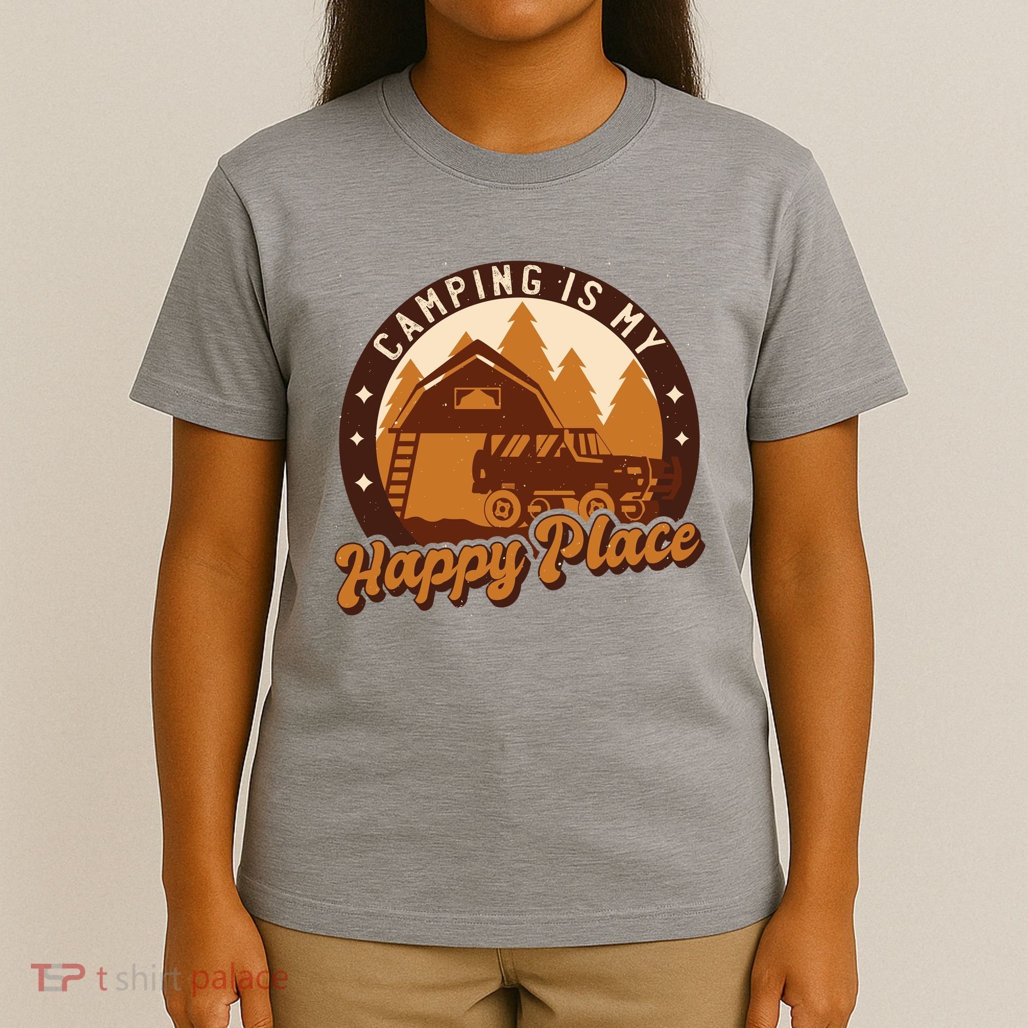 Camping Is My Happy Place Retro T-Shirt