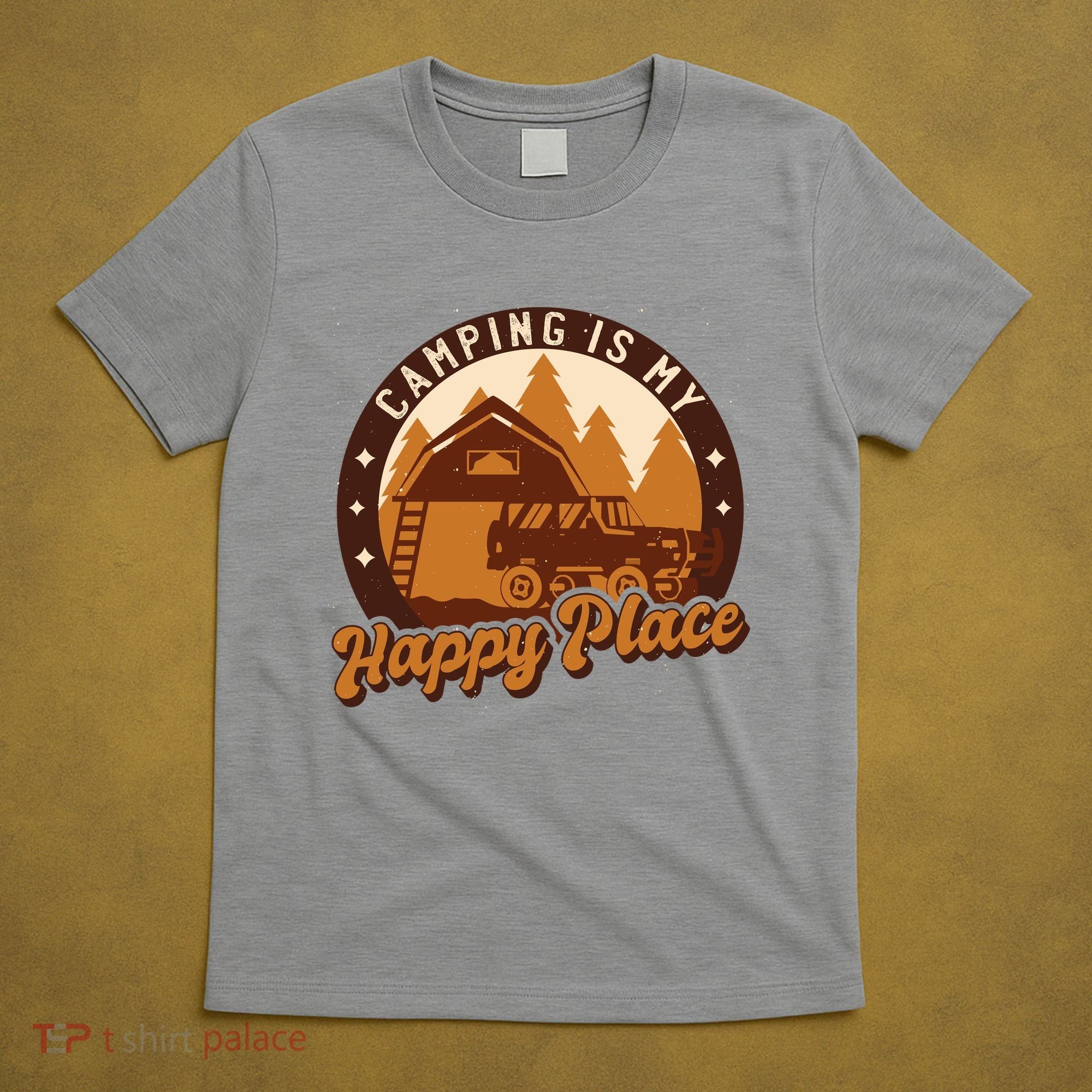 Camping Is My Happy Place Retro T-Shirt
