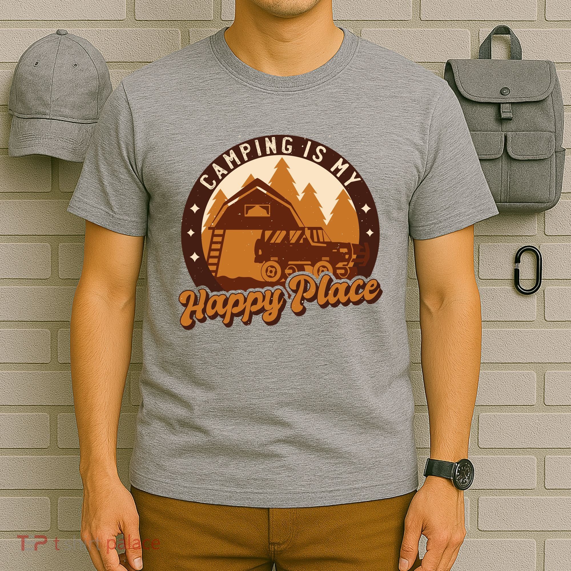 Camping Is My Happy Place Retro T-Shirt