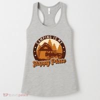 Camping Is My Happy Place Retro Women's Tank Top thumb 0