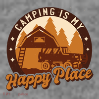 Camping Is My Happy Place Retro Baby Bodysuit thumb 2