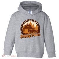 Camping Is My Happy Place Retro Toddler Hoodie thumb 0