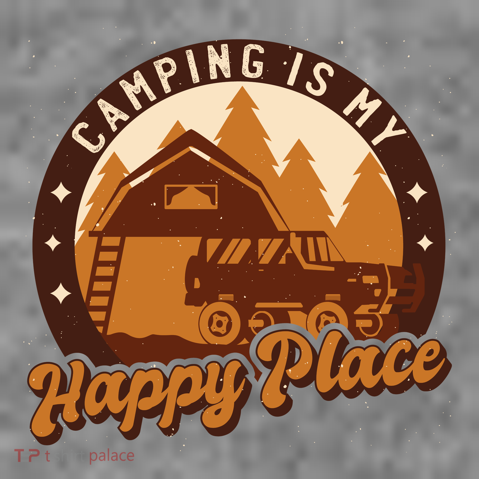 Camping Is My Happy Place Retro Toddler Hoodie