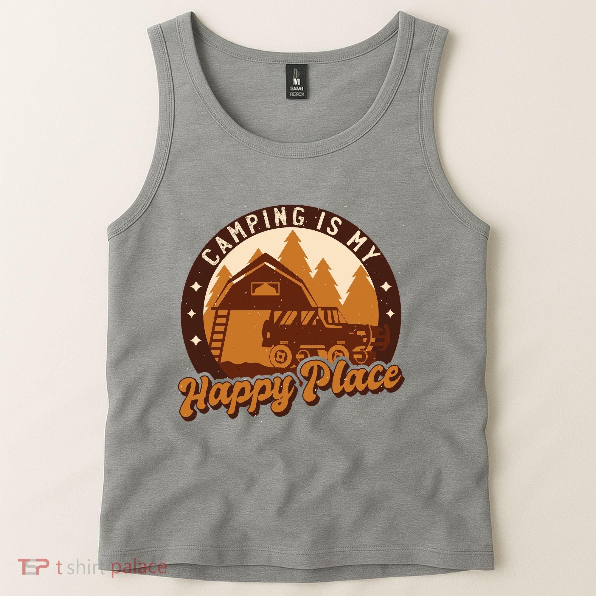 Camping Is My Happy Place Retro Tank Top