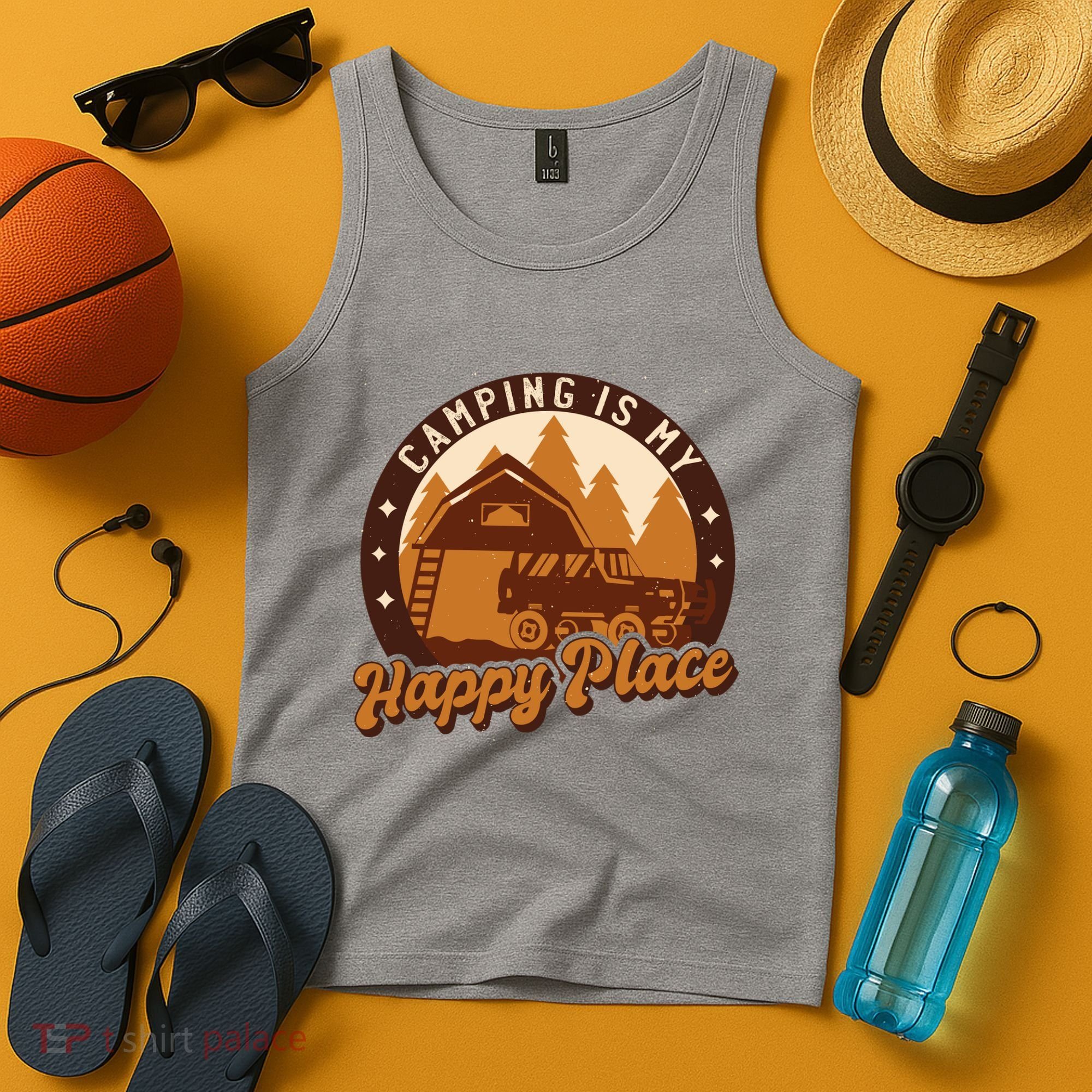 Camping Is My Happy Place Retro Tank Top