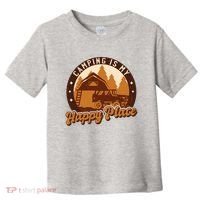 Camping Is My Happy Place Retro Toddler T-Shirt thumb 0