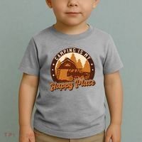 Camping Is My Happy Place Retro Toddler T-Shirt thumb 2
