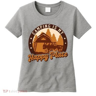 Camping Is My Happy Place Retro Women's T-Shirt