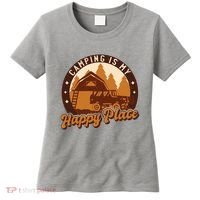 Camping Is My Happy Place Retro Women's T-Shirt thumb 0