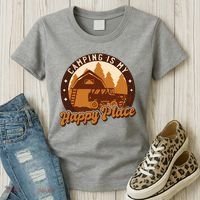 Camping Is My Happy Place Retro Women's T-Shirt thumb 3