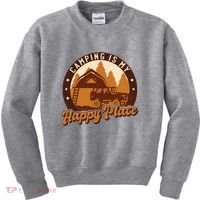Camping Is My Happy Place Retro Kids Sweatshirt thumb 0