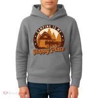 Camping Is My Happy Place Retro Kids Hoodie thumb 4