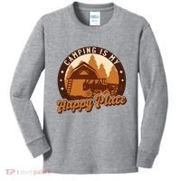 Camping Is My Happy Place Retro Kids Long Sleeve Shirt thumb 0