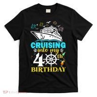 Cruising Into My 40th Birthday 40 Year Old Cruise Birthday T-Shirt thumb 0