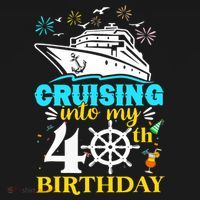 Cruising Into My 40th Birthday 40 Year Old Cruise Birthday Women's Hoodie thumb 2
