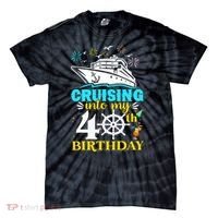 Cruising Into My 40th Birthday 40 Year Old Cruise Birthday Tie-Dye T-Shirt thumb 0