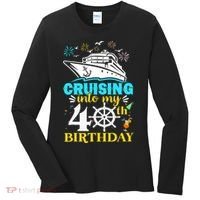 Cruising Into My 40th Birthday 40 Year Old Cruise Birthday Women's Long Sleeve Shirt thumb 0