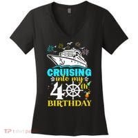 Cruising Into My 40th Birthday 40 Year Old Cruise Birthday Women's V-Neck T-Shirt thumb 0