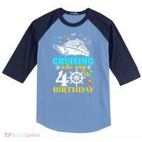 Cruising Into My 40th Birthday 40 Year Old Cruise Birthday Raglan Baseball Sleeve Shirt thumb 0