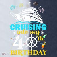 Cruising Into My 40th Birthday 40 Year Old Cruise Birthday Sport-Tek Competitor United Soccer Jersey thumb 4