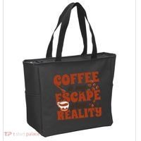 Coffee Is My Escape From Reality Caffeine Lover Tote Bag thumb 2