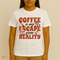 Coffee Is My Escape From Reality Caffeine Lover T-Shirt thumb 4