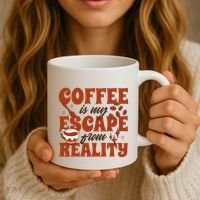 Coffee Is My Escape From Reality Caffeine Lover Coffee Mug thumb 3