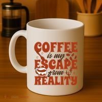 Coffee Is My Escape From Reality Caffeine Lover Coffee Mug thumb 4