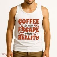 Coffee Is My Escape From Reality Caffeine Lover Tank Top thumb 3