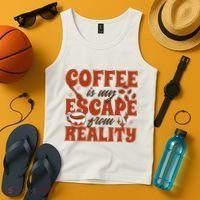 Coffee Is My Escape From Reality Caffeine Lover Tank Top thumb 4