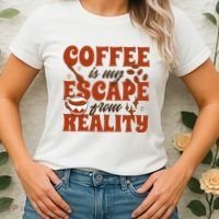 Coffee Is My Escape From Reality Caffeine Lover Women's T-Shirt thumb 2