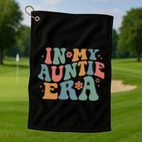 Cute In My Auntie Era Fun Aunt Golf Towel thumb 1